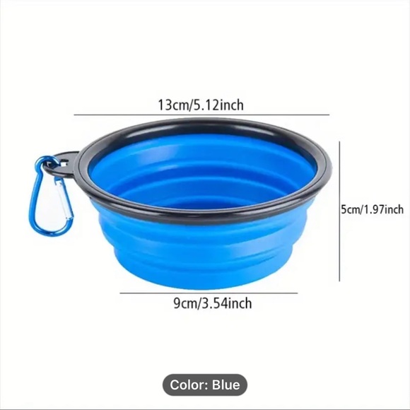 1pc Portable Folding Dog Bowl - Compact, Soft Rubber, Collapsible, NIP, Small - Picture 6 of 7
